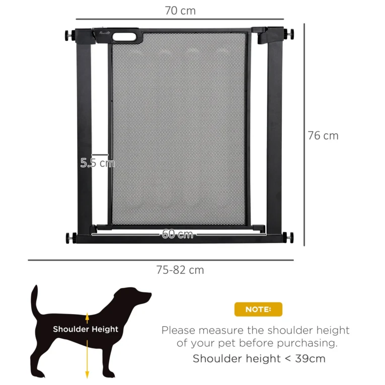 Two-Way Dog Gate – Black, 75–82cm