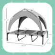 Raised Dog Bed with Canopy – Light Grey, 106 × 76cm