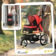 Foldable Pet Stroller for Small/Medium Dogs – Red and black