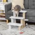 3-Step Pet Stair with Scratching Posts – White