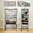 Five-Level Small-Animal Cage with Wheels and Deep Tray – Black