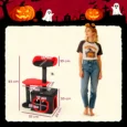 Compact Gothic Cat Tower with Coffin Platform – Black and Red, 83cm