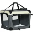 Three-Door Folding Pet Carrier – Grey, 70cm