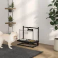 Adjustable Double Dog Bowl Stand – Black, 11–33cm