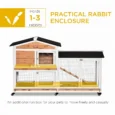 Two-Level Rabbit Hutch with Side Run – Yellow