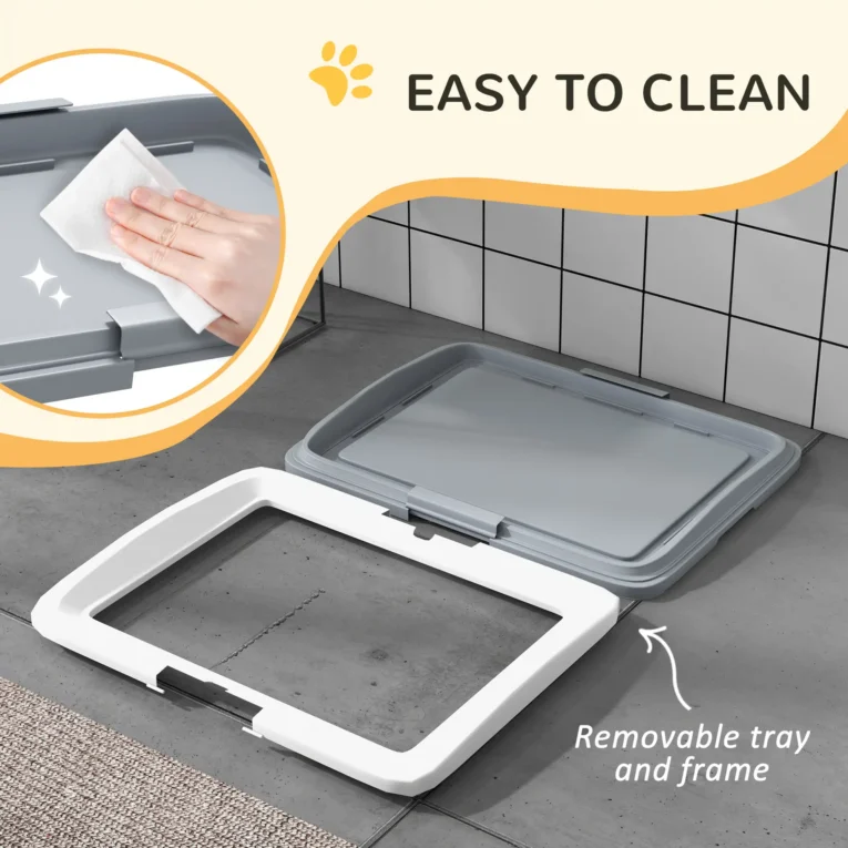 Dog Toilet 63L x 48.5W x 6Hcm – Grey and white Dog Toilet 63L x 48.5W x 6Hcm – Grey and white
