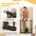 Dog Gate with Cat Flap 75-82 cm Auto Close – Black
