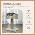 Cat Perch with Jute Scratching Post – Grey, 49cm