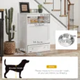 Pet Feeding Cabinet with Pull-Out Bowls – White