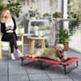 Portable Elevated Dog Bed Mesh Large – Red, Black
