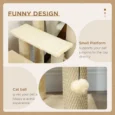 Four-Step Cat Stairs with Play Platform – Beige, 64cm