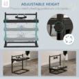 Adjustable Double Dog Bowl Stand – Black, 11–33cm