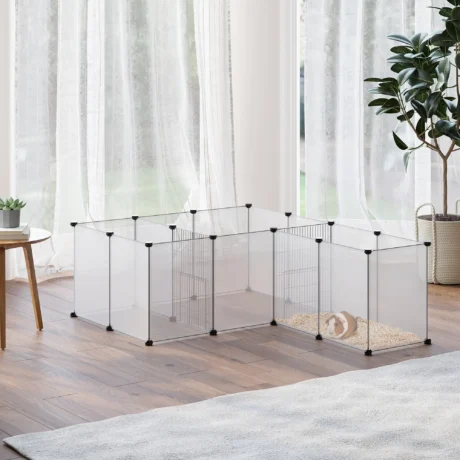 Eighteen-Panel Small-Animal Playpen – Black and White