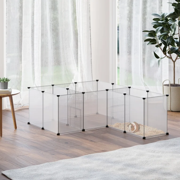 Eighteen-Panel Small-Animal Playpen – Black and White