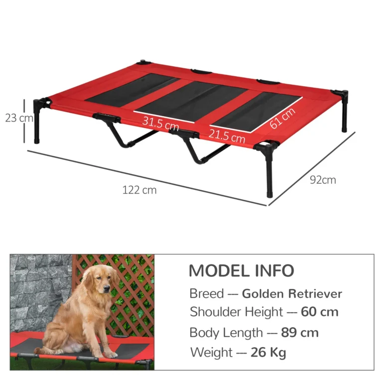 Elevated Dog Bed XX Large 122x92cm – Red