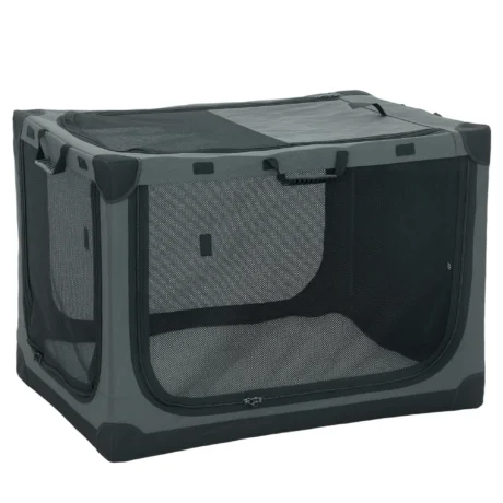 Large Folding Fabric Dog Crate with Cushion &ndash; Army Green, 90cm