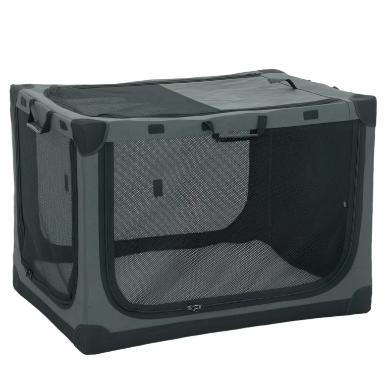 Large Folding Fabric Dog Crate with Cushion – Army Green, 90cm