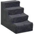 Dog Stairs 4-Step Plush Cover – Dark grey