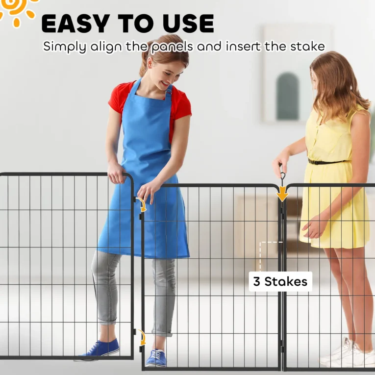 Tall Dog Playpen Extension Panels – Two-Pack, Black, 100cm High