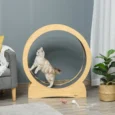 Wooden Cat Exercise Wheel with Brake – 76cm Inner Diameter