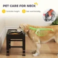 Adjustable Raised Dog Feeding Station with Slow Bowl – Black