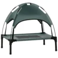 Elevated Dog Bed Cot with Canopy 61x46cm – Grey, Black