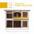 Wooden Pet Hutch Two-Tier with Openable Roof – Brown, Black, White
