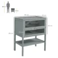 Wooden Small Rodent Enclosure with Storage Shelf – Grey, 60cm