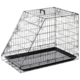 Folding Trapezoid Dog Crate with Tray – Black, 93cm