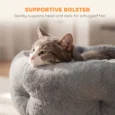 Reversible Round Bolster Pet Bed – Dark Grey, 62cm