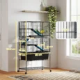 Tall Small-Animal Cage with Platforms and Hammock – Dark Grey