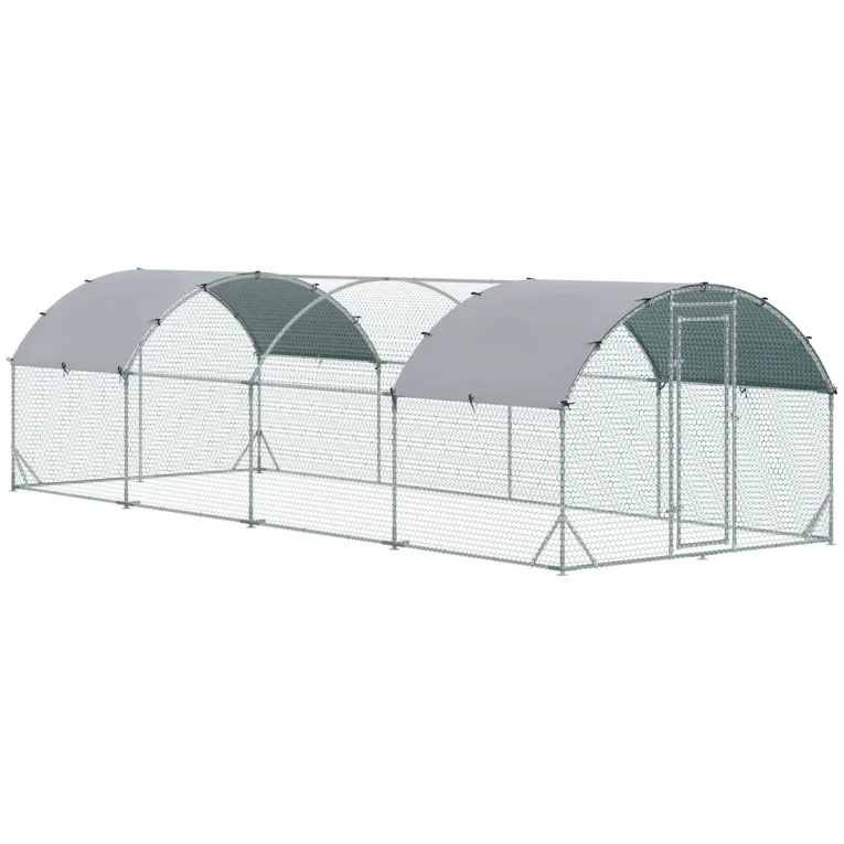 Large Walk-In Steel Poultry Run with Covers – 7.6 × 2.8m