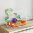 2-Tier Hamster Cage with Wheels and Tunnel Dwarf – Orange and white
