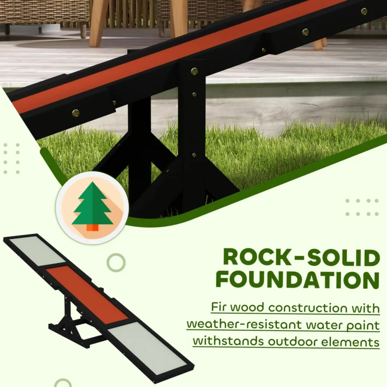 Wooden Dog Agility Seesaw – Black, 180cm