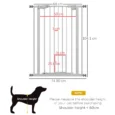 Extra Tall Steel Pet Gate with Cat Flap – White, 74–80cm