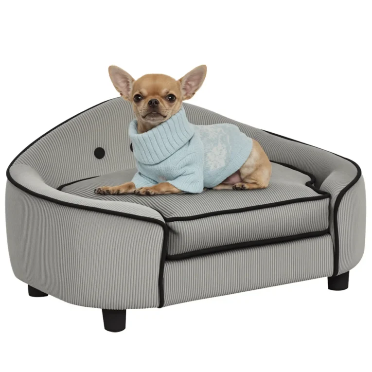 Dog Sofa Wooden Frame 66.5x45x35.5cm – Grey