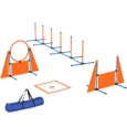Portable Dog Agility Set with Jumps and Weave Poles – Orange