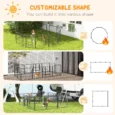 12-Panel Steel Dog Playpen with Two Doors – Grey, 80cm High