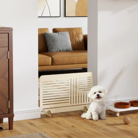 Portable Freestanding Dog Gate &ndash; Natural Wood, 75 &times; 53cm &ndash; detail 2