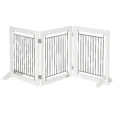 Three-Panel Freestanding Dog Gate – White, 61cm