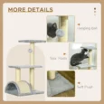 Cat Tower with Arched Scratch Pad – Light Grey, 72cm