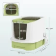 Covered Cat Litter Box with Drawer and Top Access – Green, 52.5cm
