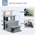 Four-Level Cat Steps with Den – Grey, 66cm