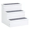 Wooden Dog Steps Pet Stairs with Storage – White
