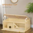 Wooden Hamster Habitat with Sliding Tray – Natural, 100cm