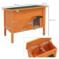 Raised Insulated Wooden Cat House – Orange, 85cm