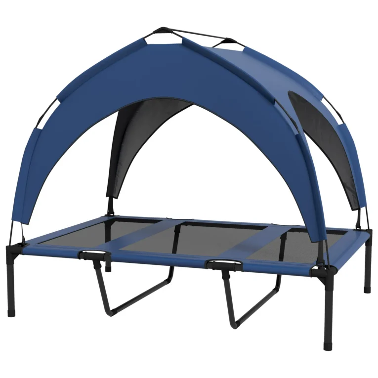 Cooling Raised Pet Bed Large Dogs 106x76cm – Dark blue