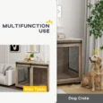 Two-Door Dog Crate Side Table – Walnut Brown, 118cm