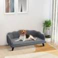Shell-Back Dog Sofa with Washable Cushion – Grey