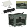 Folding Fabric Pet Carrier – Grey, 69 × 51 × 51cm